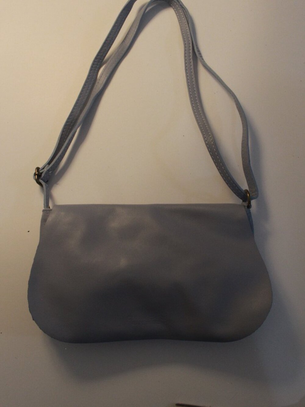 Blue Gray Minimalist Crossbody Bag Adjustable Strap